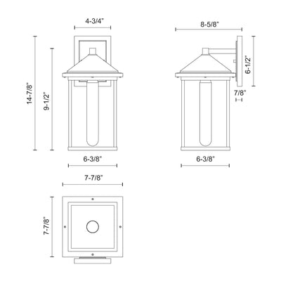 Larchmont 9-in Steel Outdoor Wall Sconce