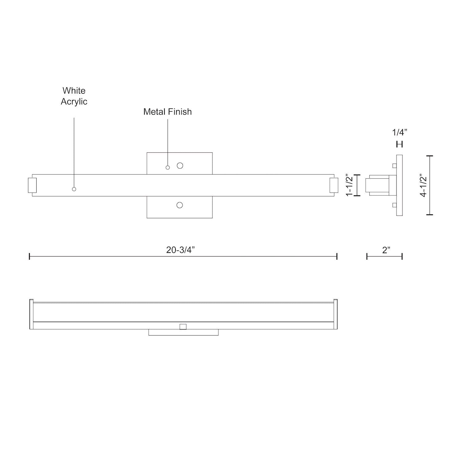 Latitude-Slim 21-in Aluminum Vanity Light
