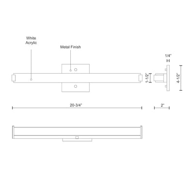 Latitude-Slim 21-in Aluminum Vanity Light