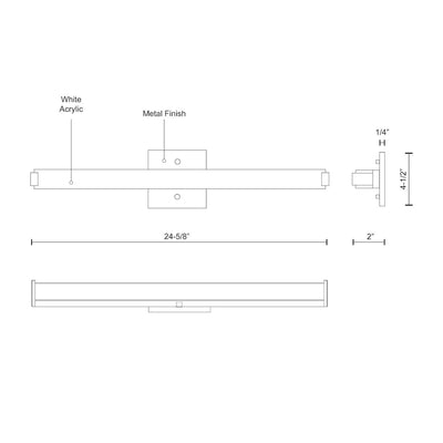 Latitude-Slim 25-in Aluminum Vanity Light