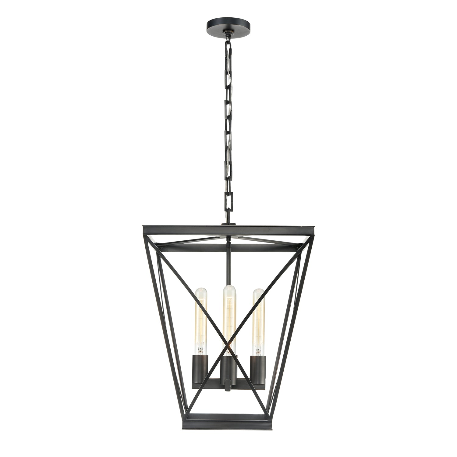 Lattice 16-in Steel Pendant