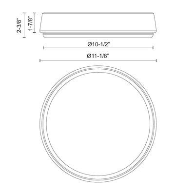 Laval 11-in Aluminum Flush Mount