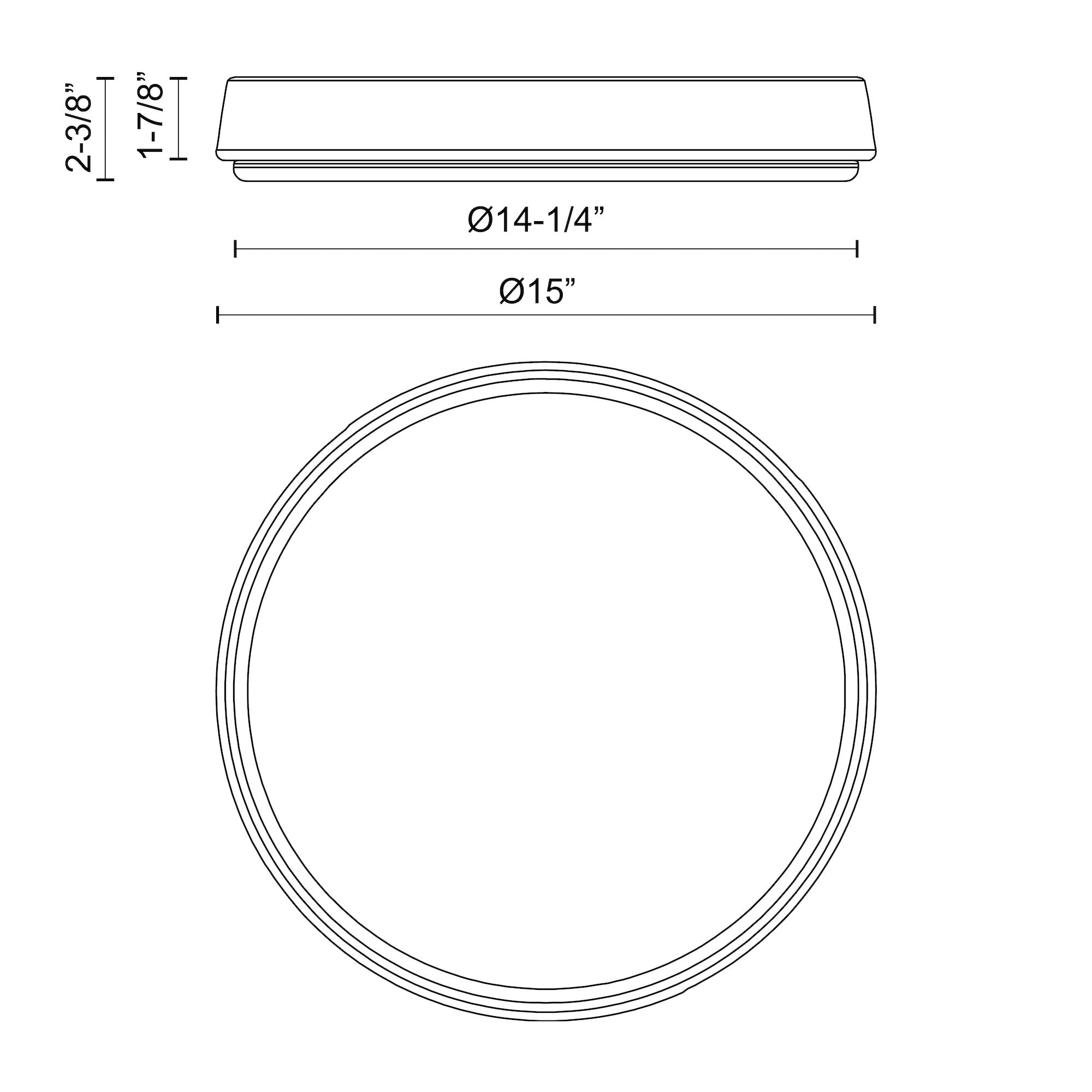 Laval 15-in Aluminum Flush Mount