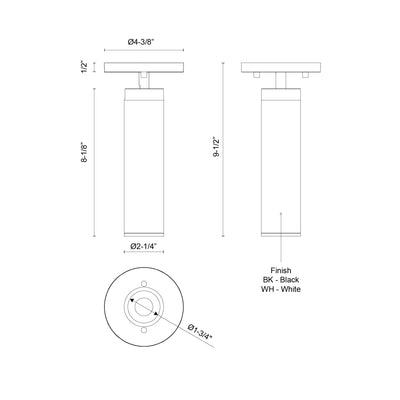 Lorna 9-in Aluminum Adjustable LED Ceiling Mount