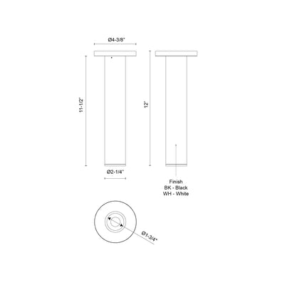 Lorna 12-in (2-in Dia.) Aluminum Flush Mount
