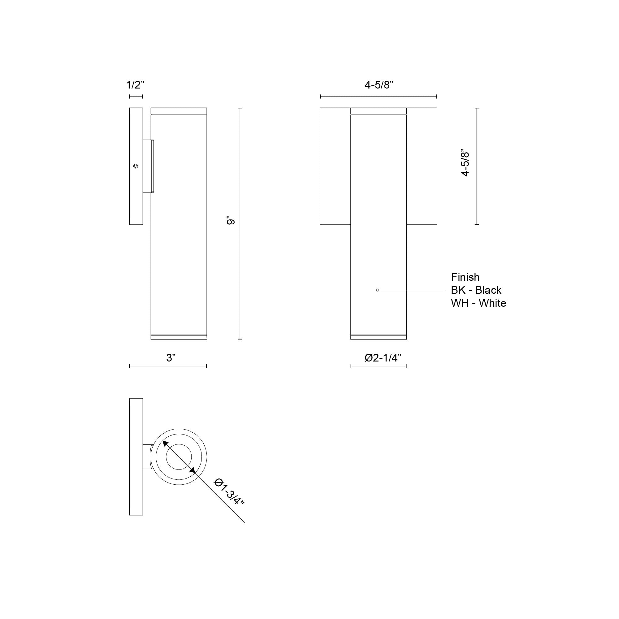 Lorna 9-in (2-in Dia.) Aluminum Outdoor Wall Sconce