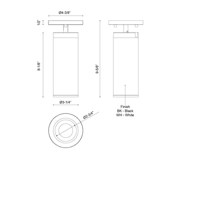 Lorna 9-in Aluminum Adjustable Ceiling Mount