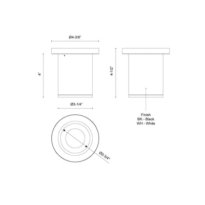 Lorna 4-in (3-in Dia.) Aluminum Flush Mount