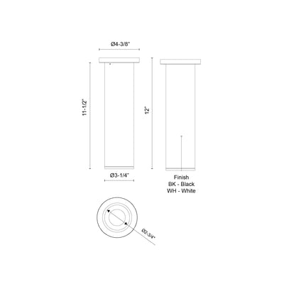 Lorna 12-in (3-in Dia.) Aluminum Flush Mount