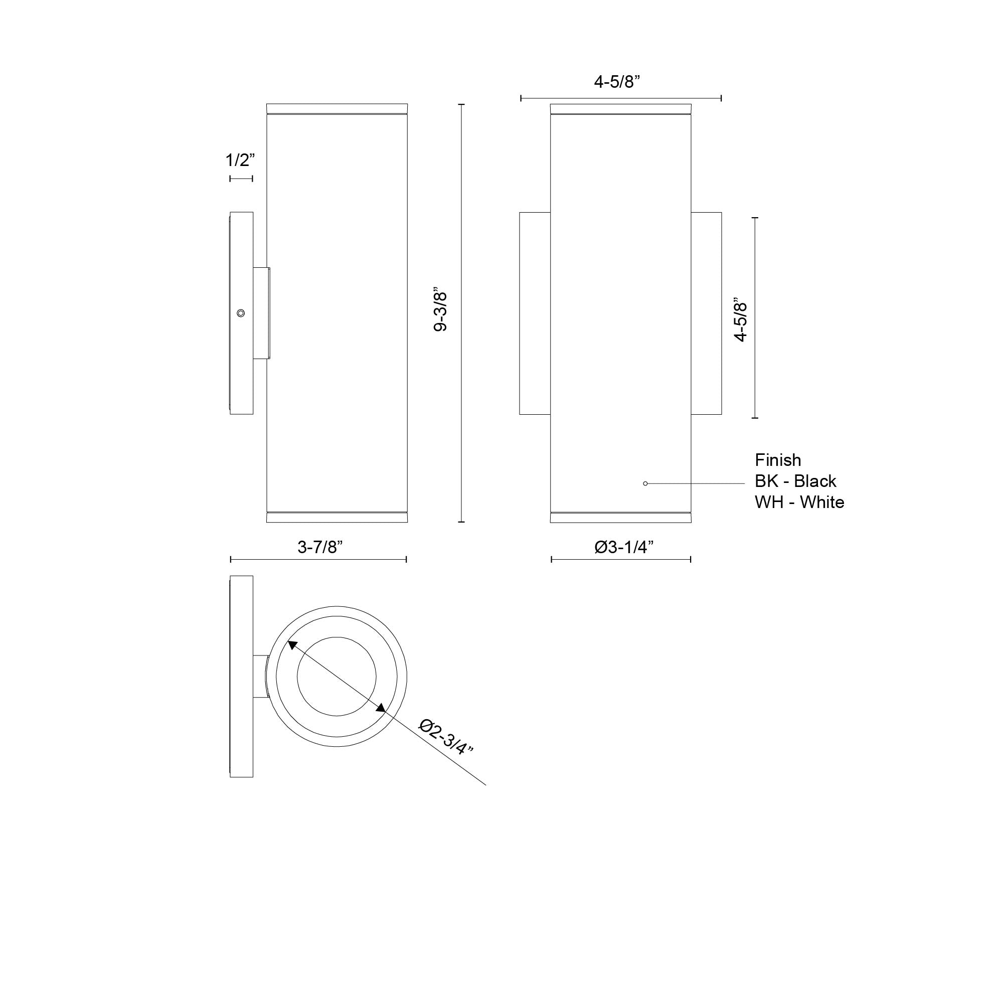 Lorna 9-in (3-in Dia.) Aluminum Up & Down Wall Sconce