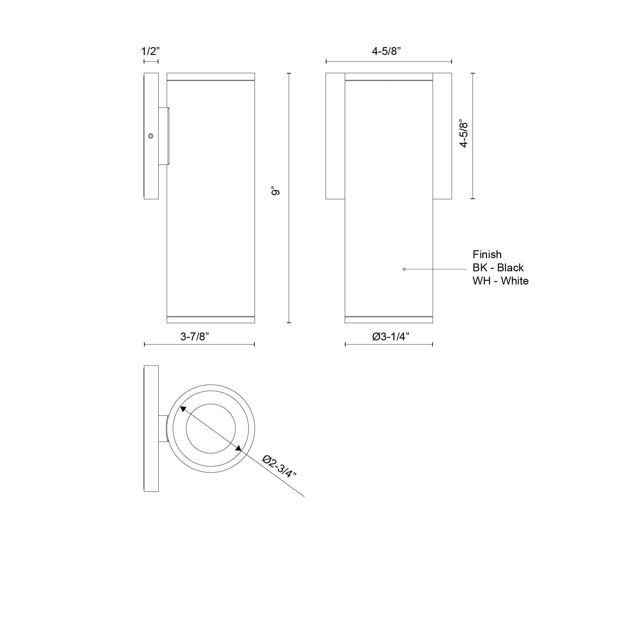 Lorna 9-in (3-in Dia.) Aluminum Outdoor Wall Sconce