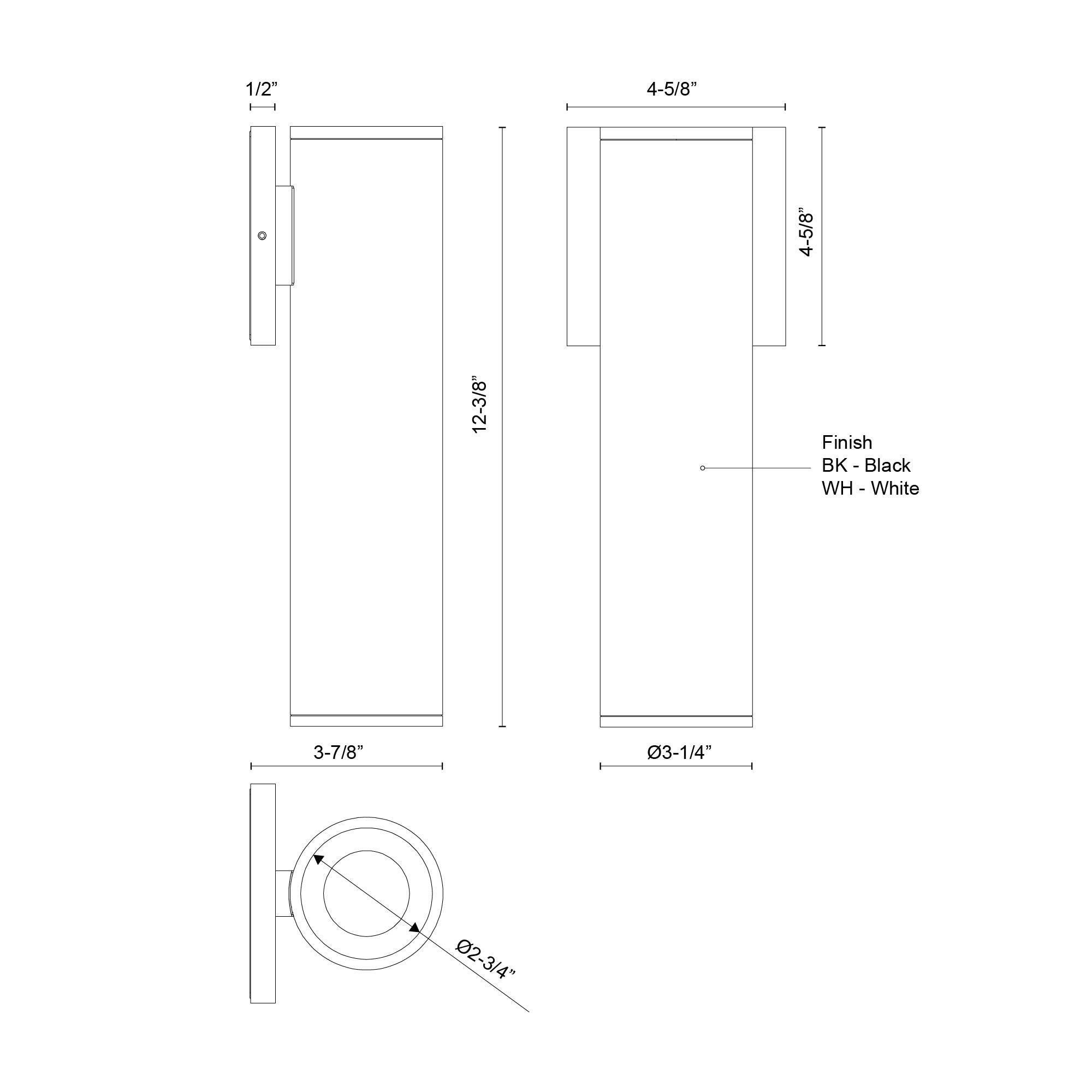 Lorna 12-in (3-in Dia.) Aluminum Outdoor Wall Sconce