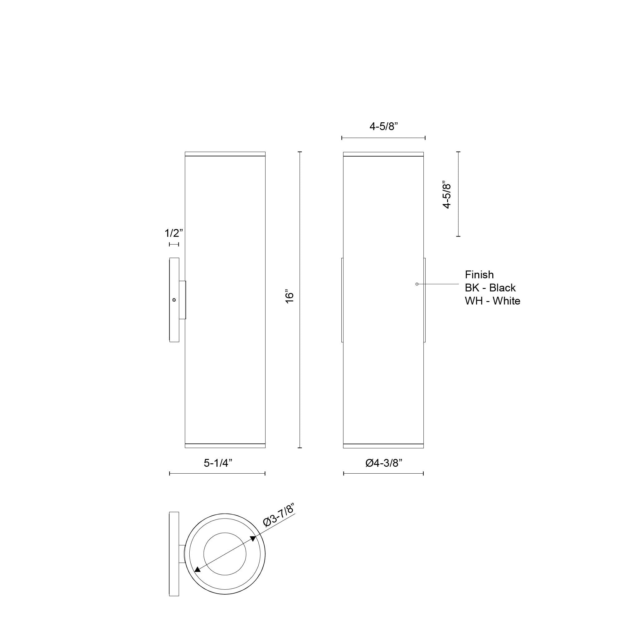 Lorna 16-in (4-in Dia.) Aluminum Up & Down Wall Sconce