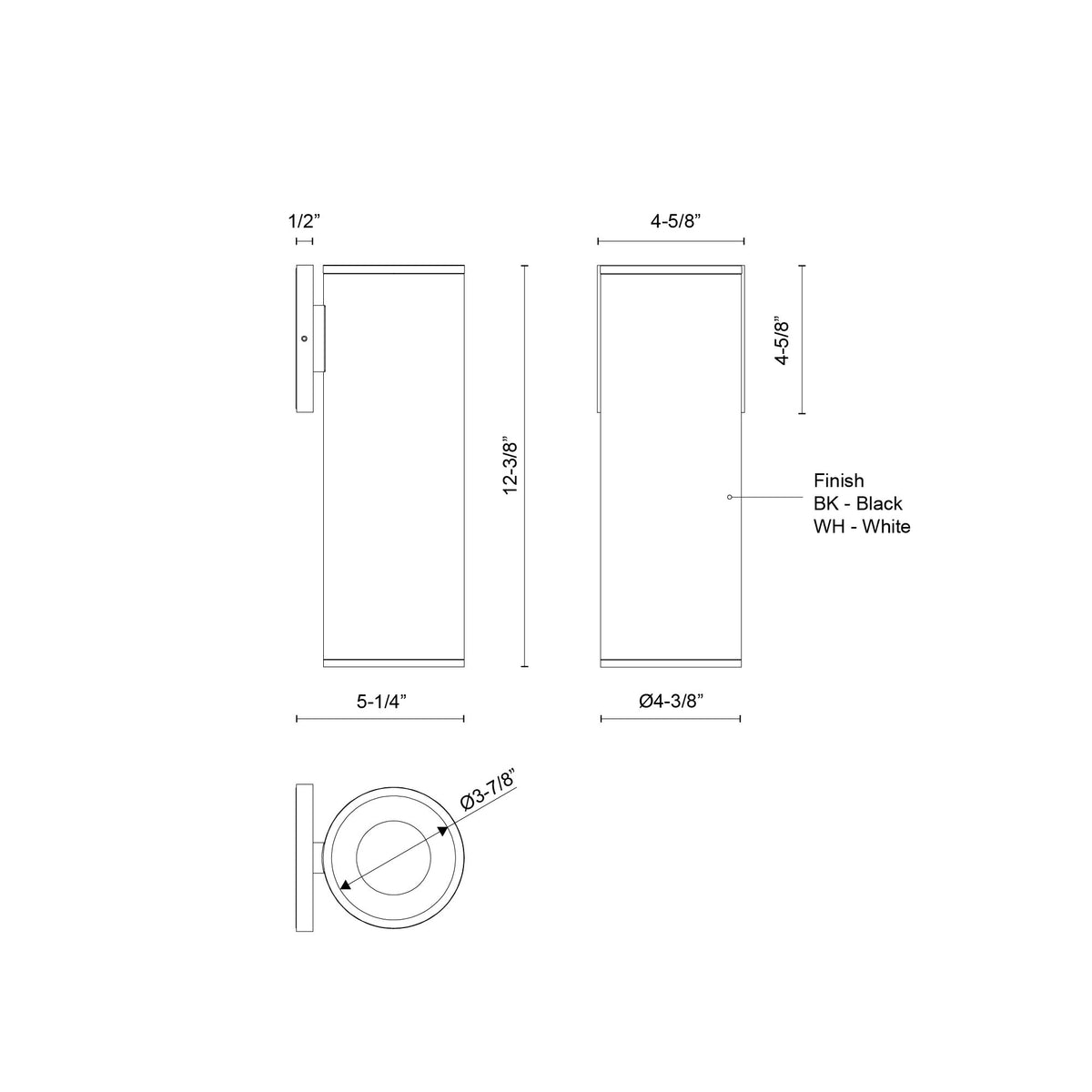 Lorna 12-in (4-in Dia.) Aluminum Outdoor Wall Sconce