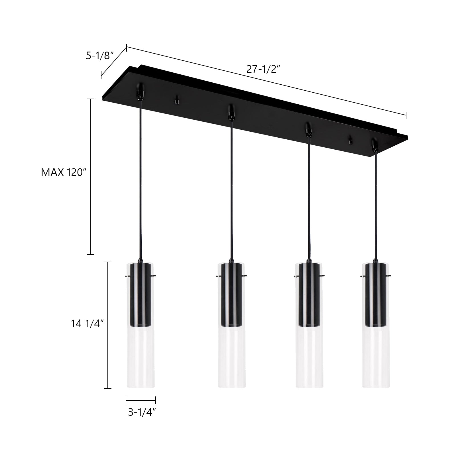Lena 25-in Steel Multi Pendant