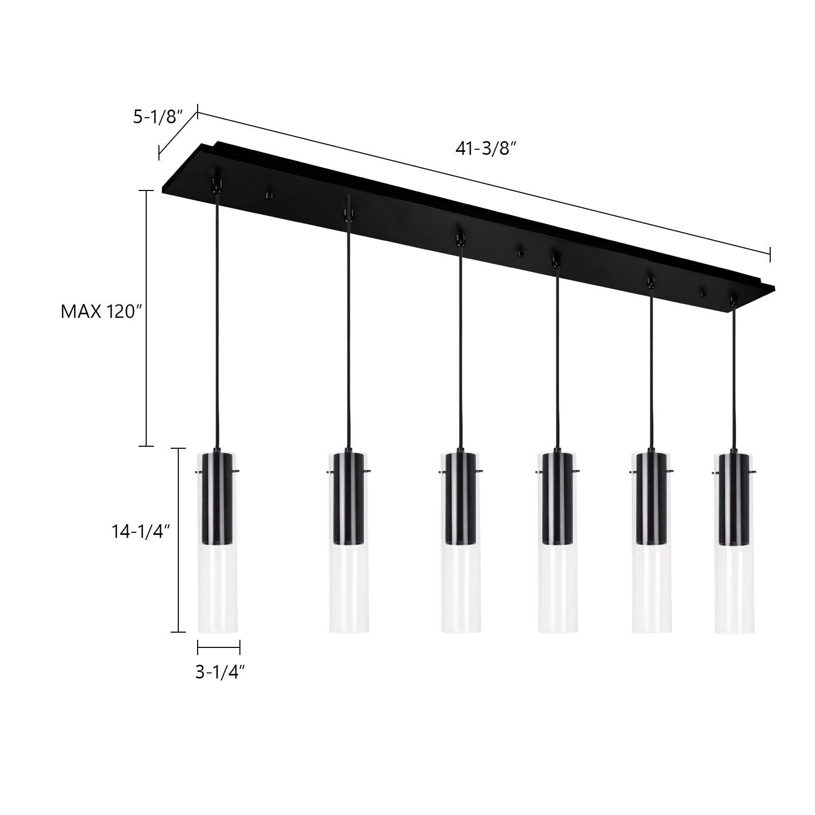 Lena 41-in Steel Multi Pendant