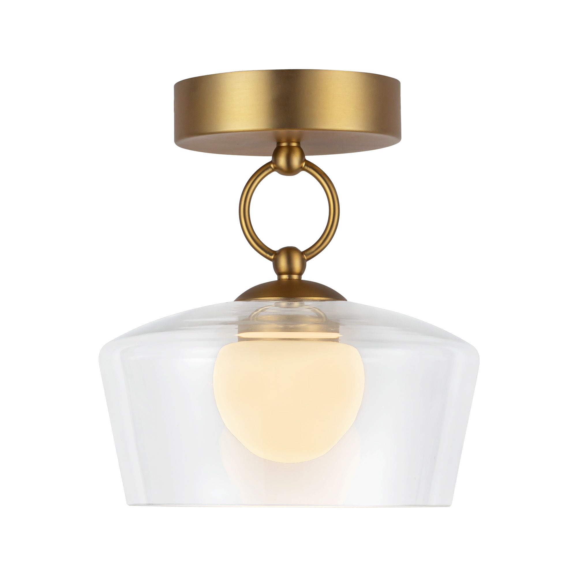Leota 8-in Steel Semi-Flush Mount