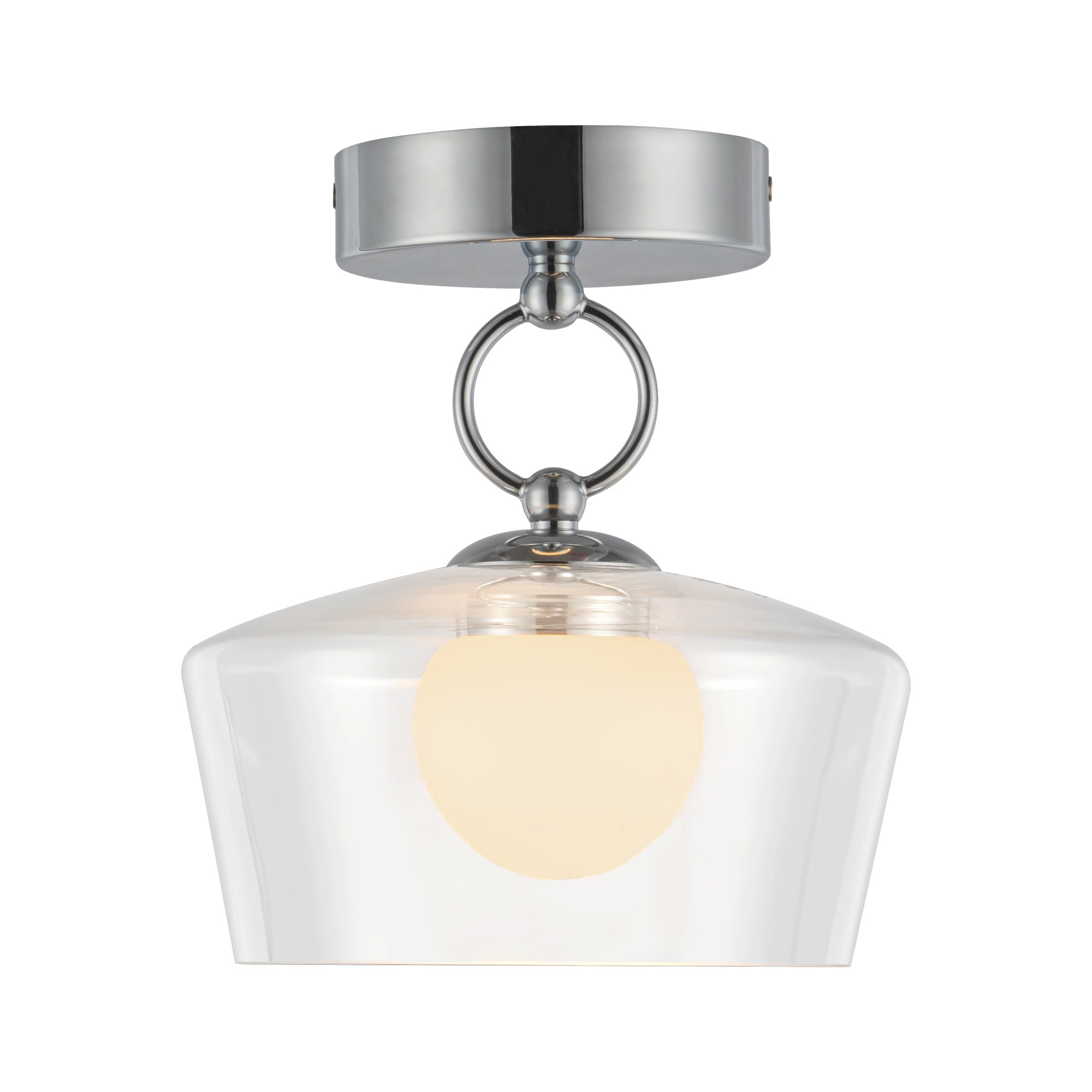 Leota 8-in Steel Semi-Flush Mount