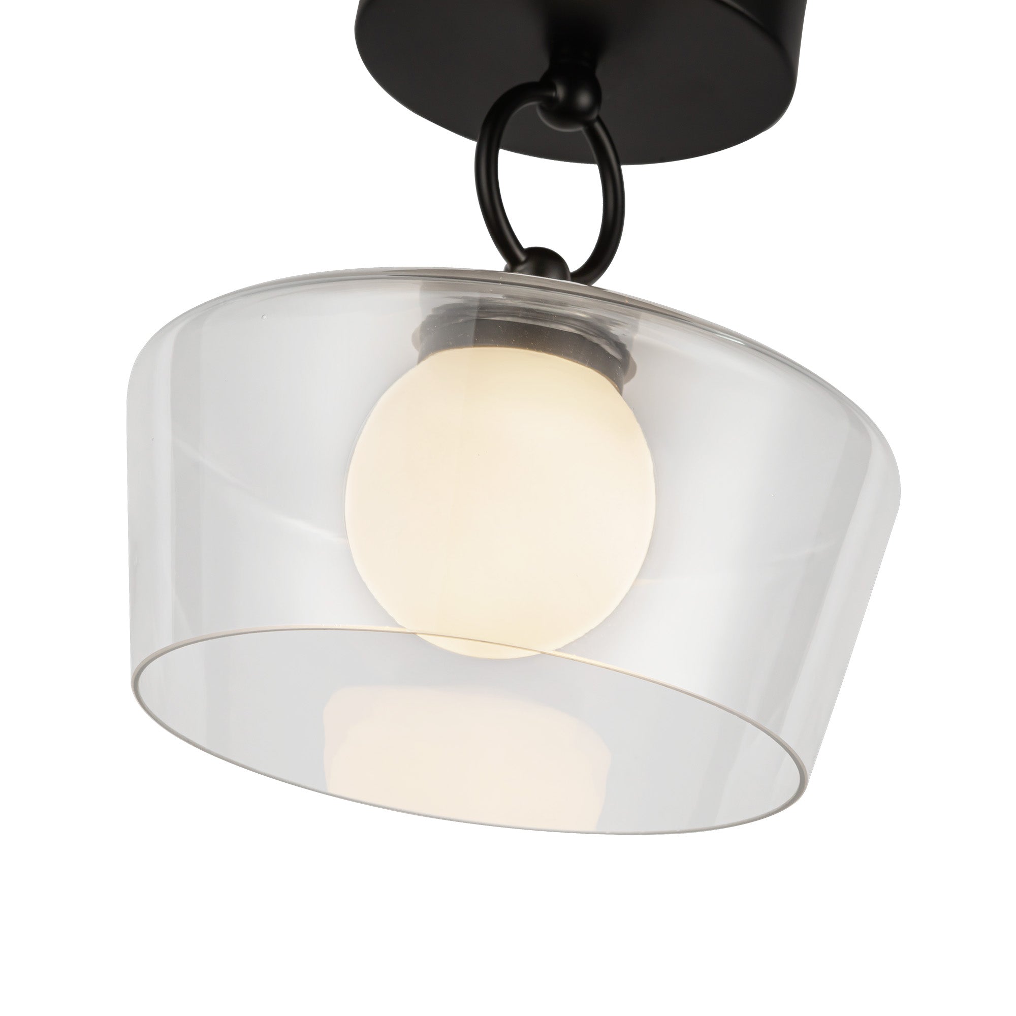 Leota 8-in Steel Semi-Flush Mount