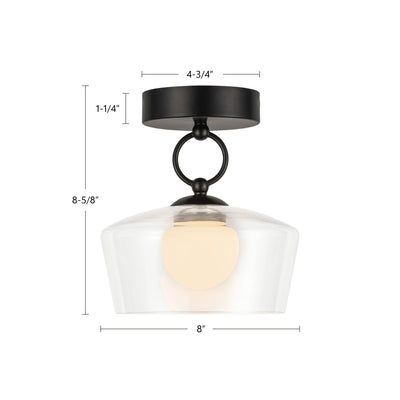 Leota 8-in Steel Semi-Flush Mount