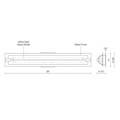 Lighthouse 26-in Aluminum Vanity Light