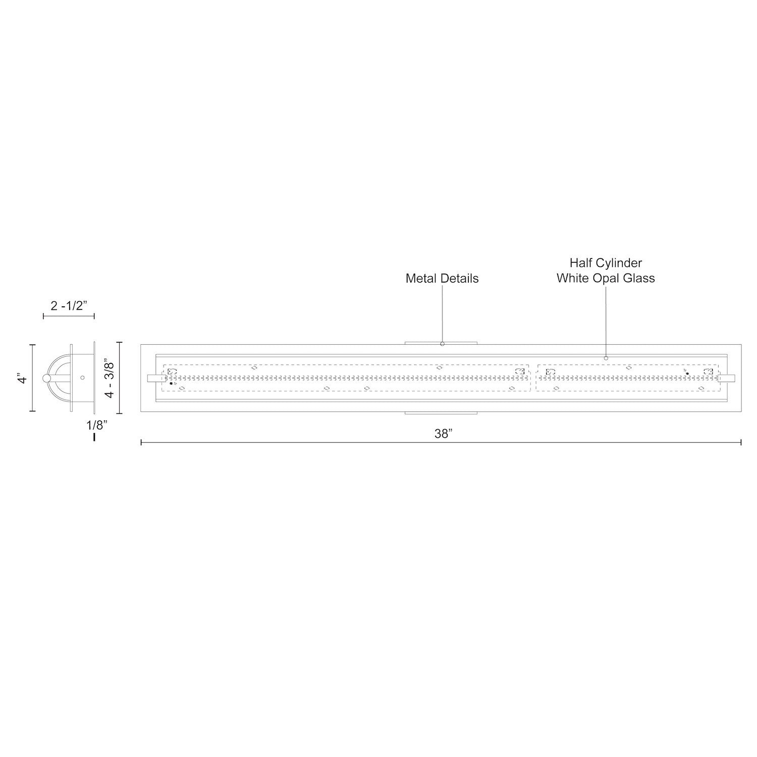 Lighthouse 38-in Aluminum Vanity Light