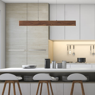 Artisan Wood 39" Linear Pendant Lighting 20W Walnut Fixture