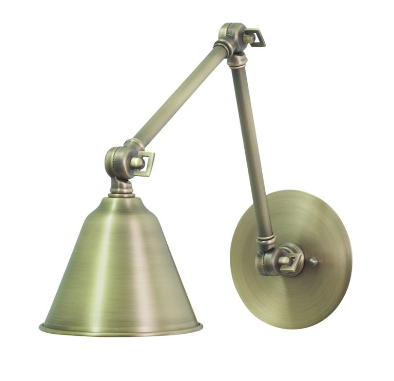 5-inch Library Light Antique Brass Direct Wire Wall Swing Lamp