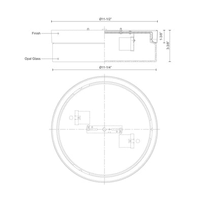 Lomita 12-in Steel Flush Mount