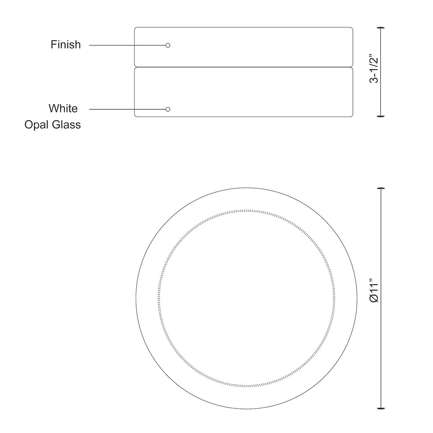 Lomita 11-in Steel Flush Mount