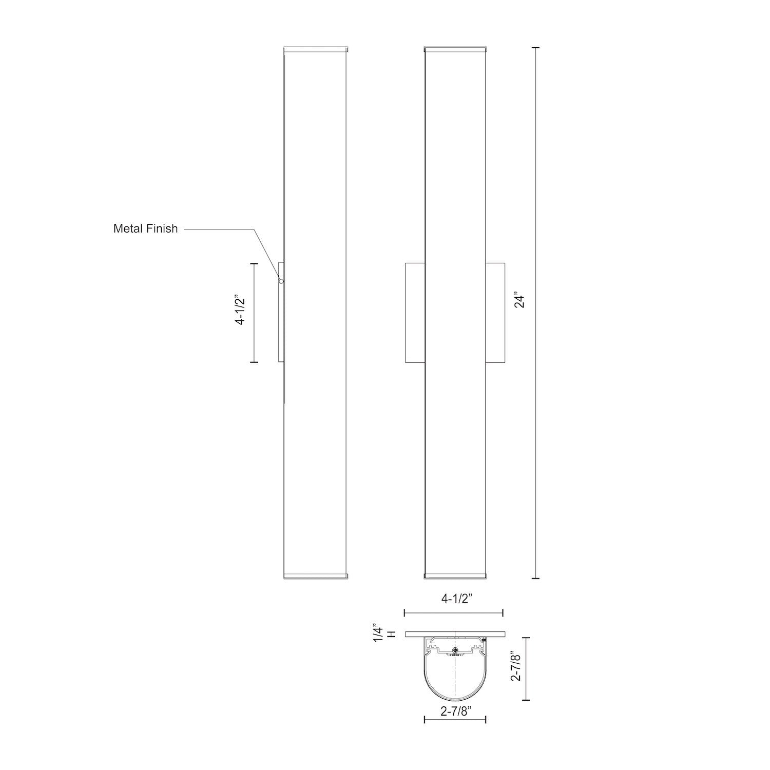 Longitude 24-in Aluminum Vanity Light