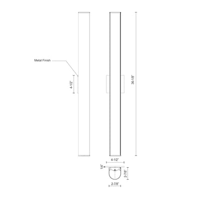 Longitude 36-in Aluminum Vanity Light