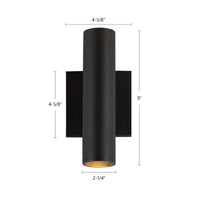 Lorna 9-in (2-in Dia.) Aluminum Up & Down Wall Sconce