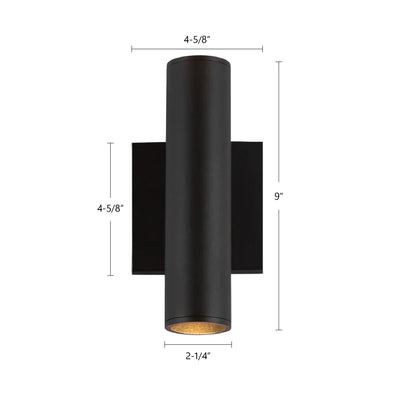 Lorna 9-in (2-in Dia.) Aluminum Up & Down Wall Sconce