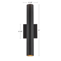 Lorna 16-in (2-in Dia.) Aluminum Up & Down Wall Sconce