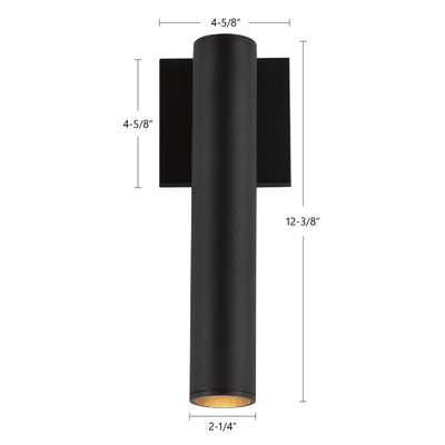 Lorna 12-in (2-in Dia.) Aluminum Outdoor Wall Sconce