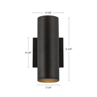 Lorna 9-in (3-in Dia.) Aluminum Up & Down Wall Sconce