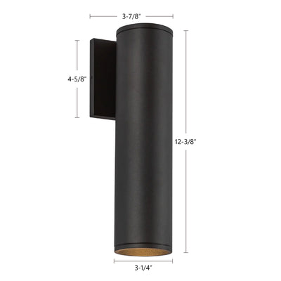 Lorna 12-in (3-in Dia.) Aluminum Outdoor Wall Sconce