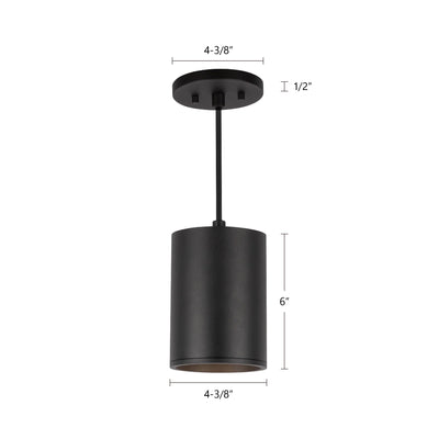 Lorna 6-in Short Cylinder Damp-Rated LED Pendant (4-in Dia.)