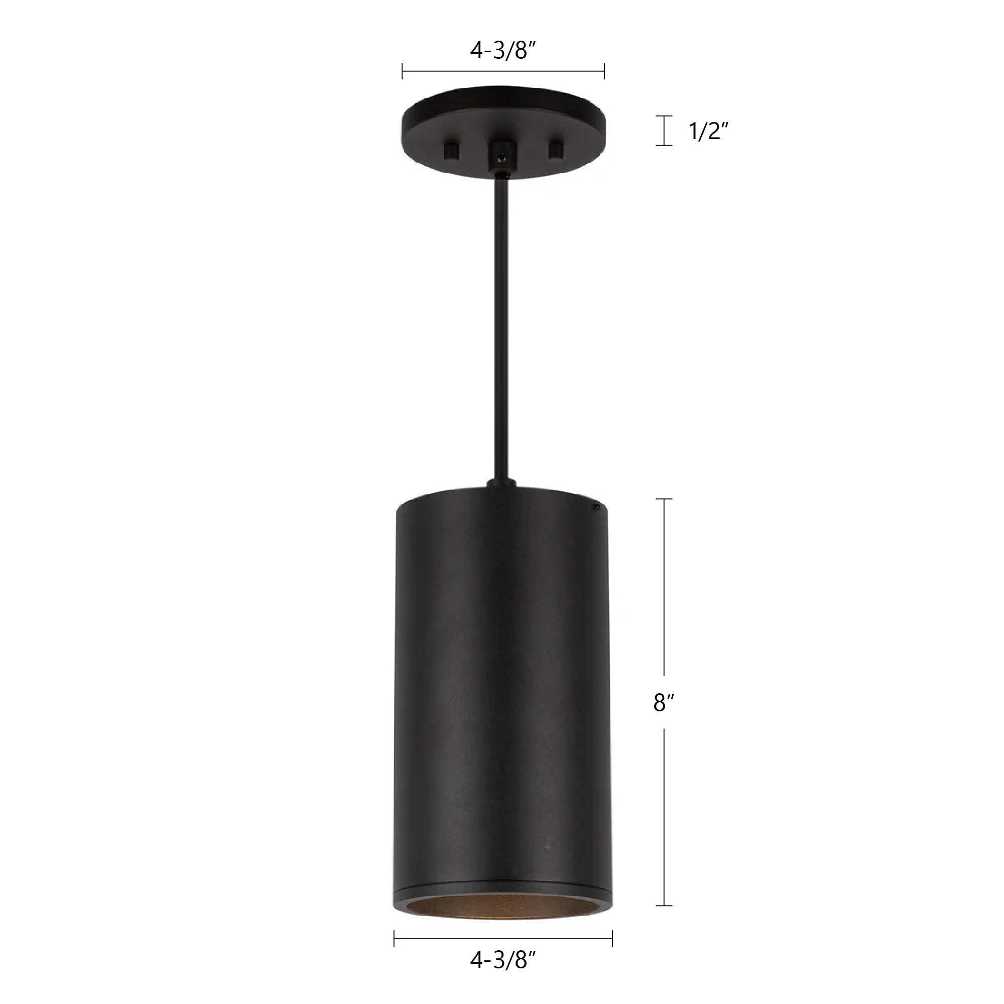 Lorna 8-in Cylinder Damp-Rated LED Pendant (4-in Dia.)
