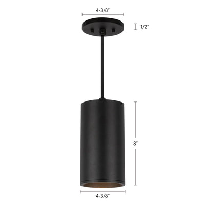 Lorna 8-in Cylinder Damp-Rated LED Pendant (4-in Dia.)