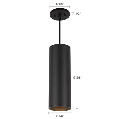 Lorna 13-in Tall Cylinder Damp-Rated LED Pendant (4-in Dia.)