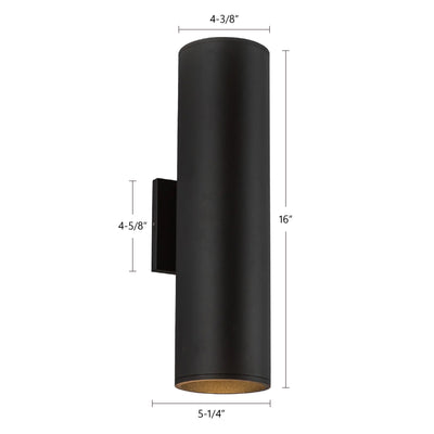 Lorna 16-in (4-in Dia.) Aluminum Up & Down Wall Sconce