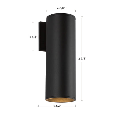 Lorna 12-in (4-in Dia.) Aluminum Outdoor Wall Sconce