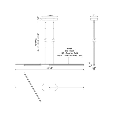 Shift 48-in Aluminum Linear Pendant