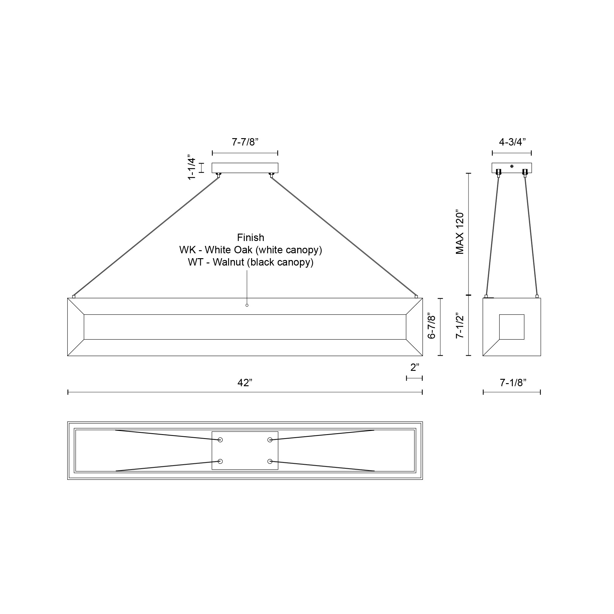 Morina 42-in Steel Linear Pendant