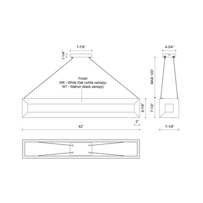 Morina 42-in Steel Linear Pendant