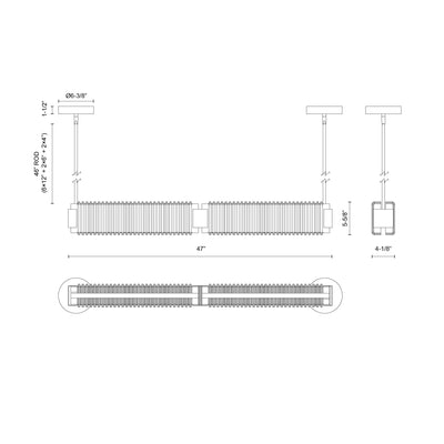 Alai 47-in Steel Linear Pendant