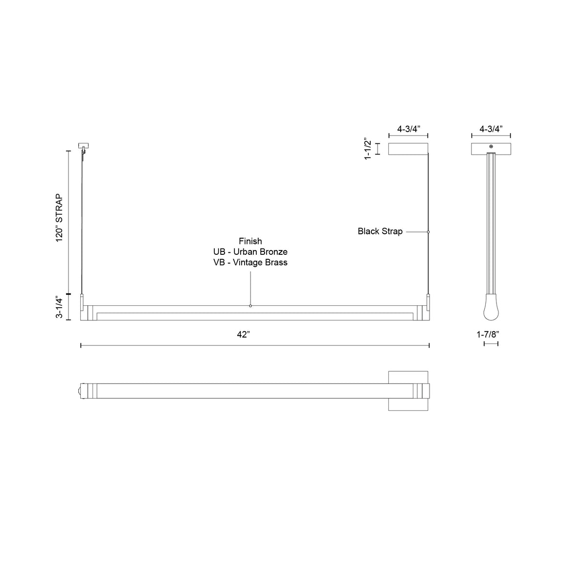 Laurence 41-in Steel Linear Pendant