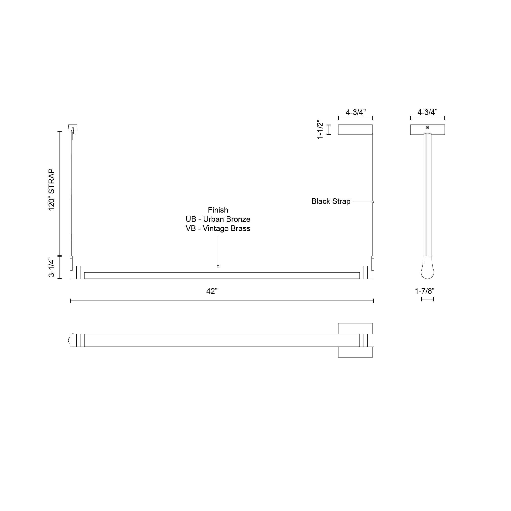 Laurence 41-in Steel Linear Pendant